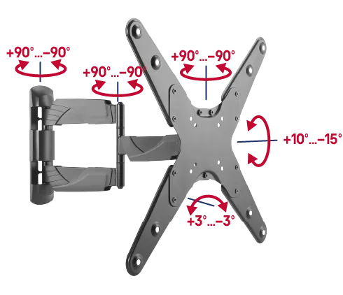 Кронштейн для ТВ наклонно-поворотный MAUNFELD MTM-2355FM, 32"-55" Черный Кронштейн для ТВ наклонно-поворотный MAUNFELD MTM-2355FM, 32"-55" Черный
