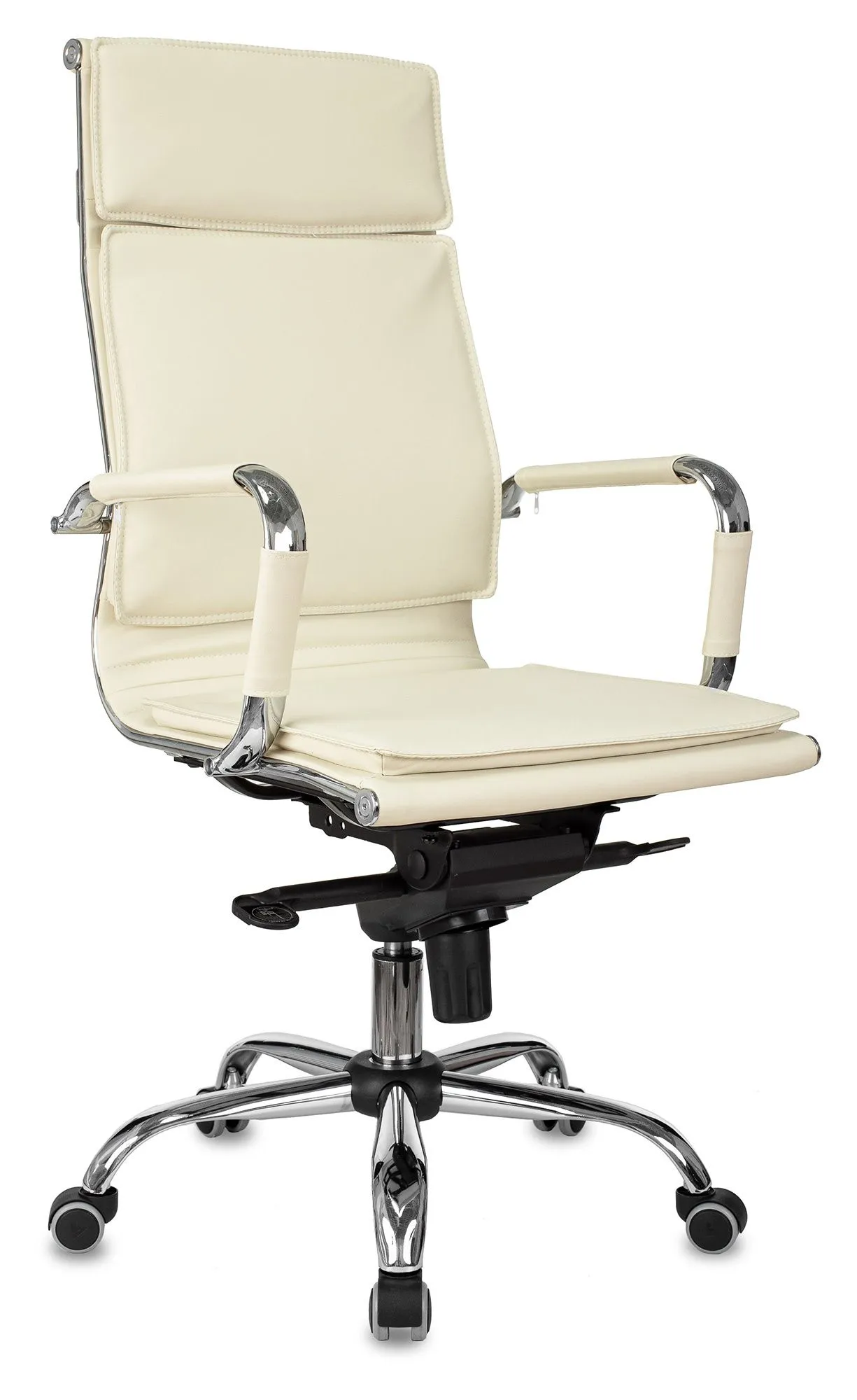 Кресло руководителя Бюрократ CH-993MB слоновая кость экокожа крестов. металл хром