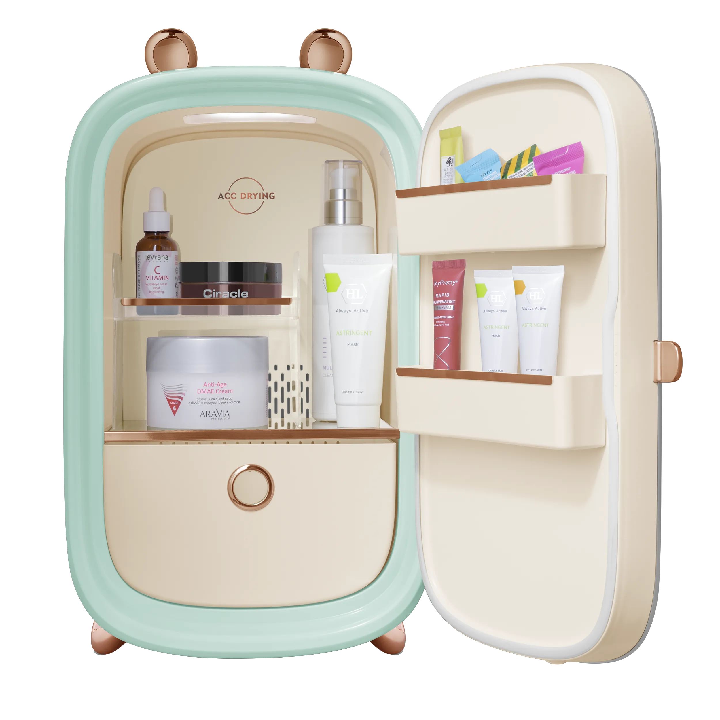 Мини-холодильник для косметики MAUNFELD MFF43 Мятный