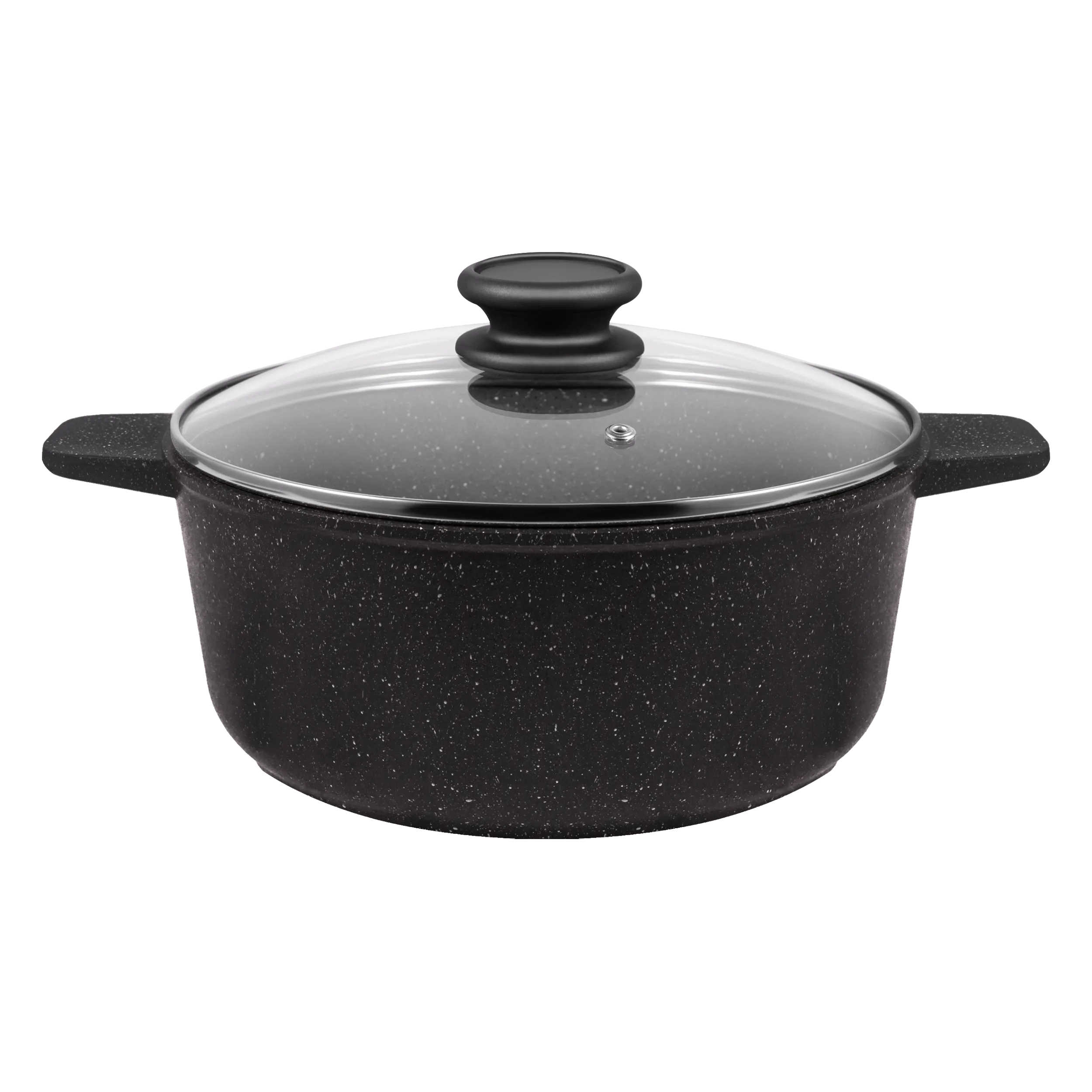 Кастрюля MAUNFELD GALAXITE MF24GLX01CR из литого алюминия со стеклянной крышкой, 24 см, 4 л Мраморный