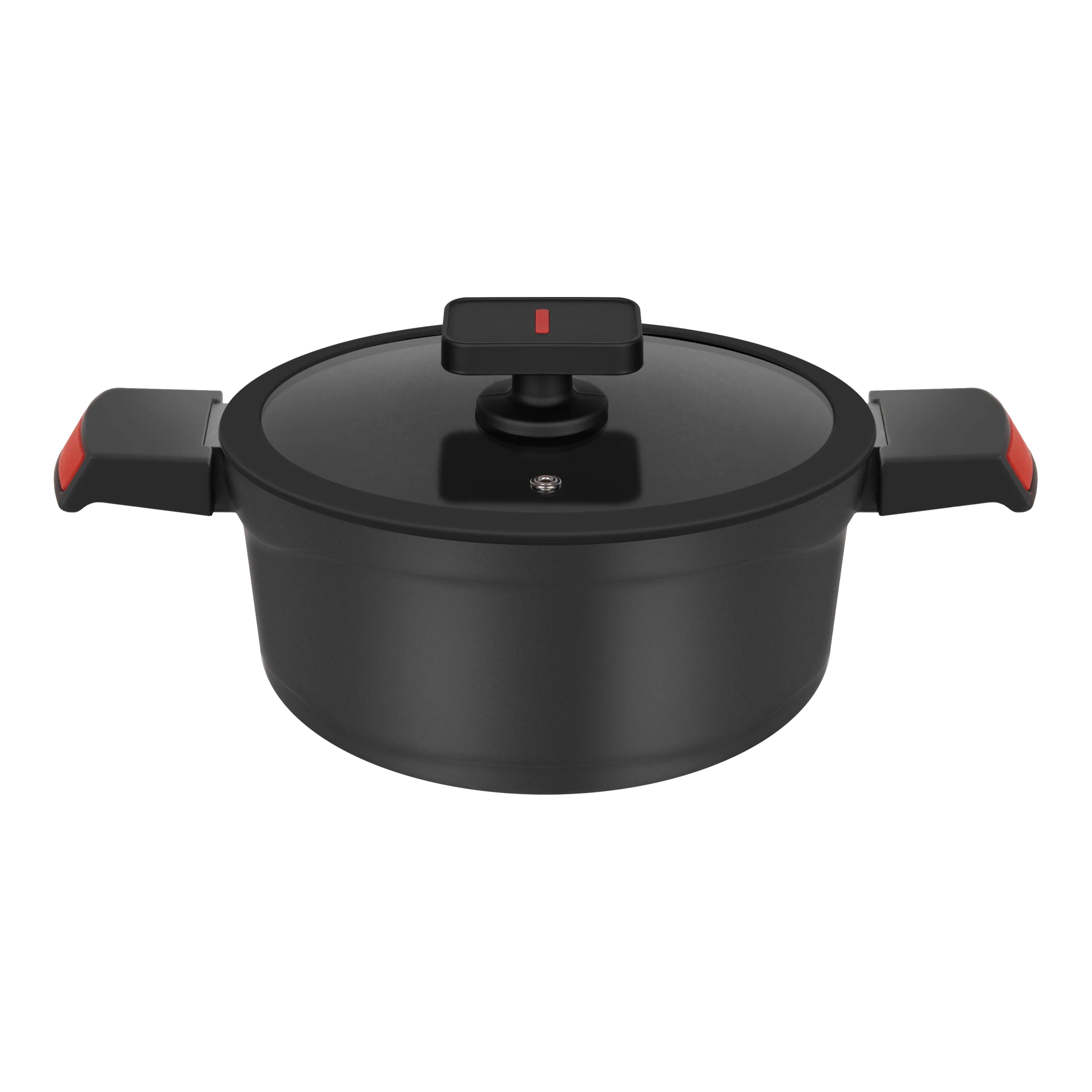 Кастрюля  с крышкой MAUNFELD AURORA MF20ARR1CS из литого алюминия, 20*10 см Черный