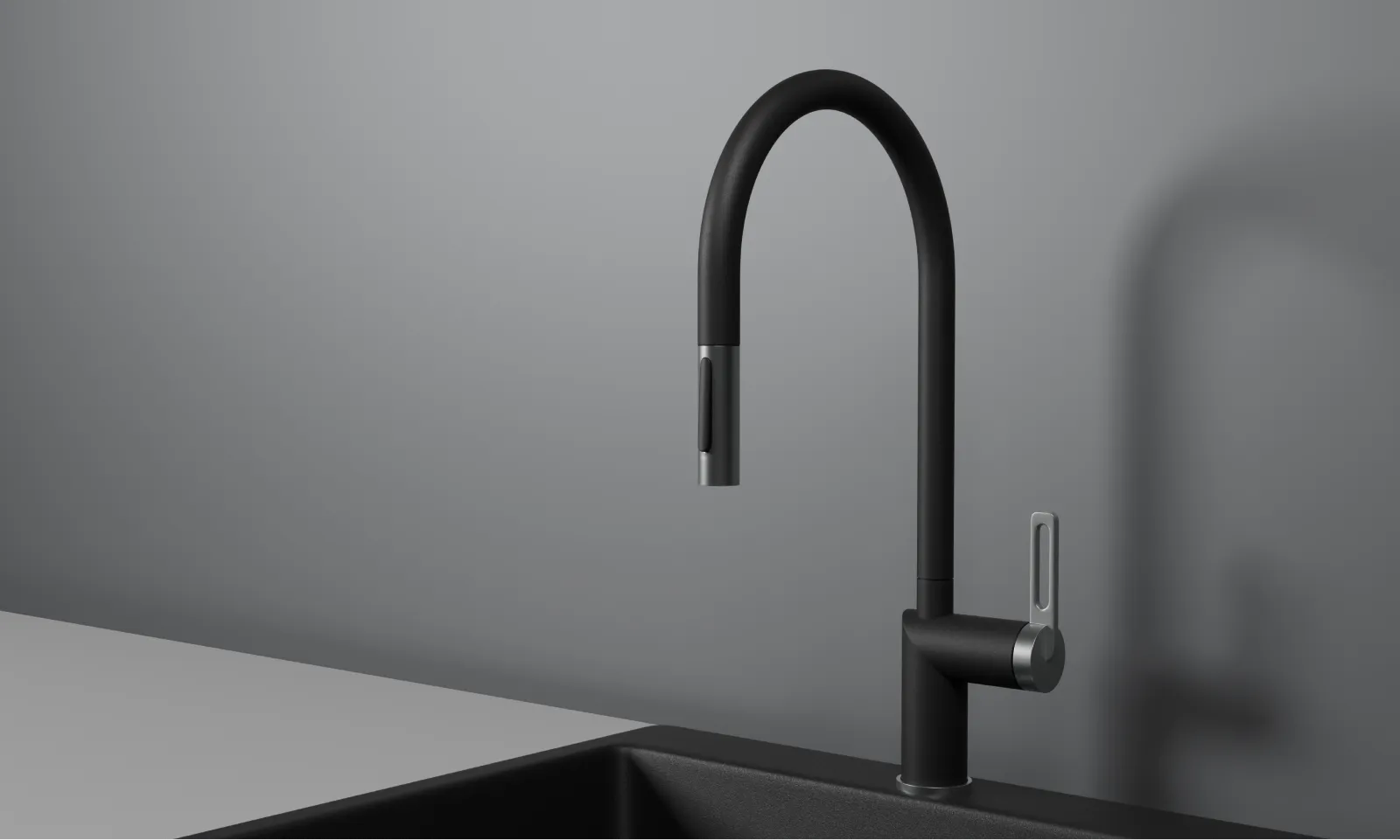 GR-8172, ТУРМАЛИН, СМЕСИТЕЛЬ КУХОННЫЙ С ВЫДВИЖНЫМ ИЗЛИВОМ