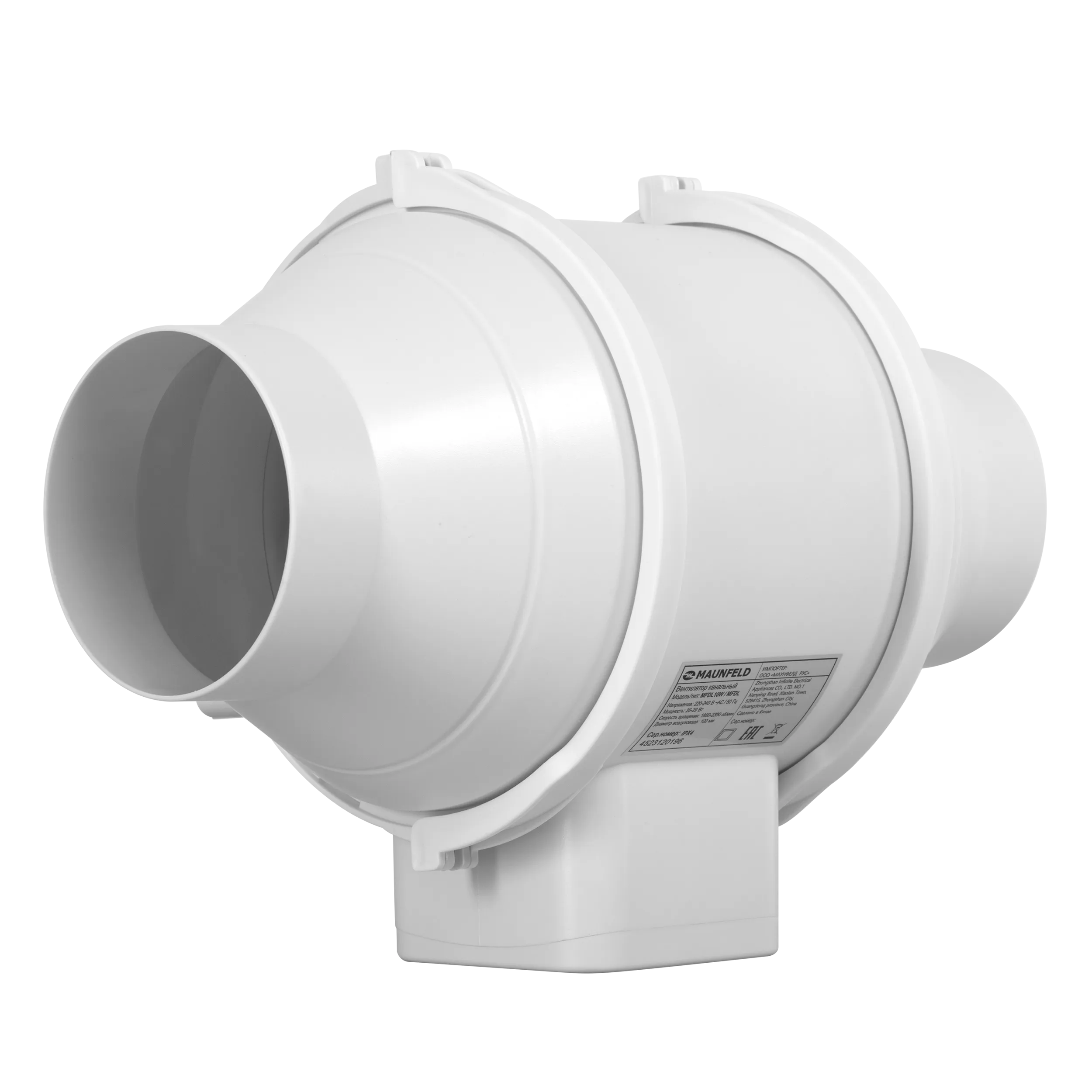 Канальный вентилятор MAUNFELD MFDL10W Белый Канальный вентилятор MAUNFELD MFDL10W Белый
