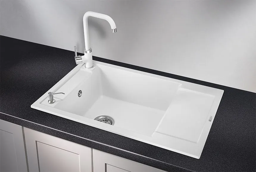 7806, АРКТИК (БЕЛЫЙ), кухонная мойка, кварц