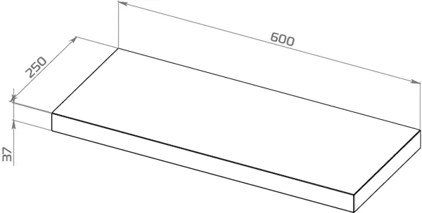 S00098 Фора 1.6 полка настенная 60х25х3.7, белый