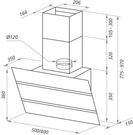 Кухонная вытяжка MAUNFELD Bridge 60 Нержавеющая сталь