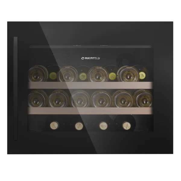 Винный шкаф встраиваемый MAUNFELD MBWC-62S28 Черный Винный шкаф встраиваемый MAUNFELD MBWC-62S28 Черный