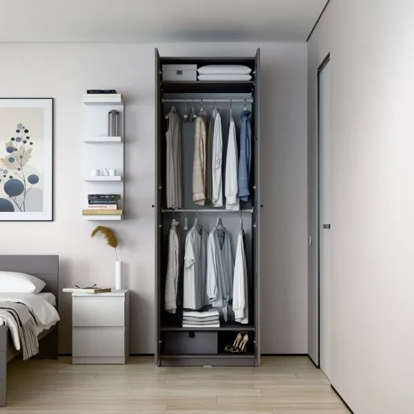 2.06.01.030.4 МАКС шкаф 2 двери 75х61х233 серый RU 2.06.01.030.4 МАКС шкаф 2 двери 75х61х233 серый RU