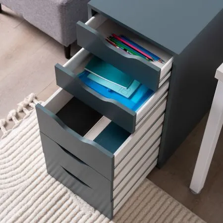 S01026 Ингар 5 комод 36x71x53, серо-бирюзовый