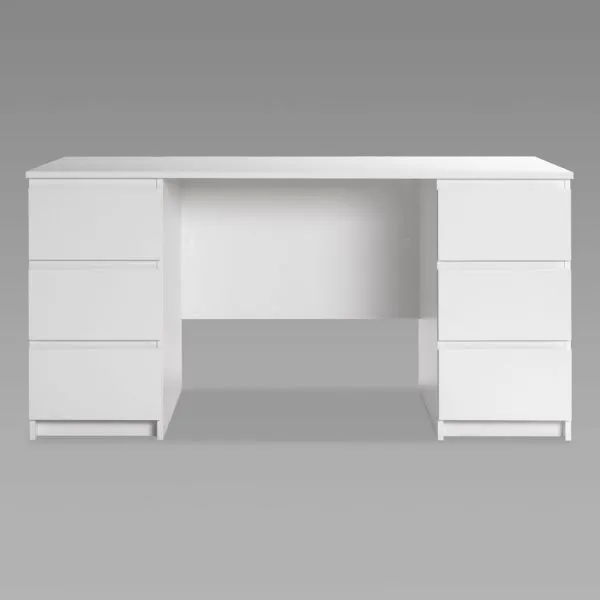 2.03.06.040.1 КАСТОР стол письменный 6 ящиков 151х65 RU белый 2.03.06.040.1 КАСТОР стол письменный 6 ящиков 151х65 RU белый