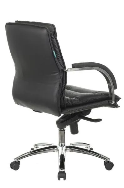Кресло руководителя Бюрократ T-9927SL-LOW черный кожа низк.спин. крестов. металл хром