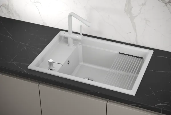 KS-7305, АРКТИК (БЕЛЫЙ), кухонная мойка, кварц KS-7305, АРКТИК (БЕЛЫЙ), кухонная мойка, кварц