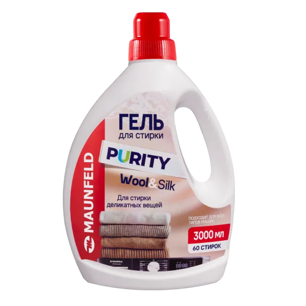 Гель для стирки Maunfeld Purity Wool&Silk 3000мл MWL3000PD Белый Гель для стирки Maunfeld Purity Wool&Silk 3000мл MWL3000PD Белый