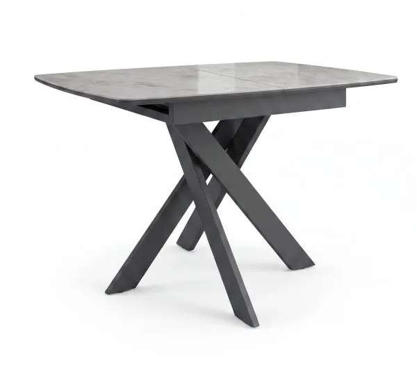 Стол DikLine DKB110, Керамика Italian Grey (глянец серый)/подстолье черное/опоры черные