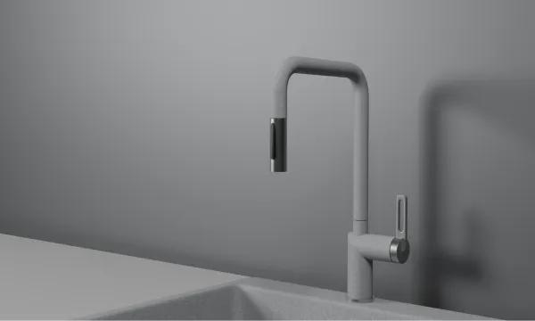 GR-8173, БАЗАЛЬТ, СМЕСИТЕЛЬ КУХОННЫЙ С ВЫДВИЖНЫМ ИЗЛИВОМ