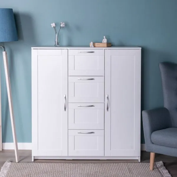 2.02.03.350.1 СИРИУС тумба 2 двери и 4 ящика 117х123 белая RU 2.02.03.350.1 СИРИУС тумба 2 двери и 4 ящика 117х123 белая RU