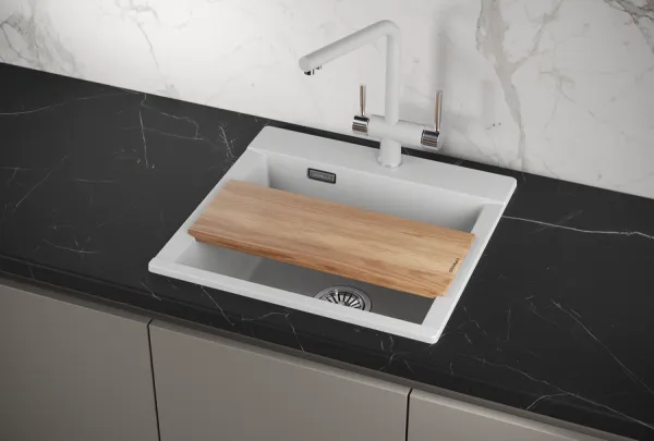 ES-5201, АРКТИК (БЕЛЫЙ), кухонная мойка, кварц, ESTETICA ES-5201, АРКТИК (БЕЛЫЙ), кухонная мойка, кварц, ESTETICA