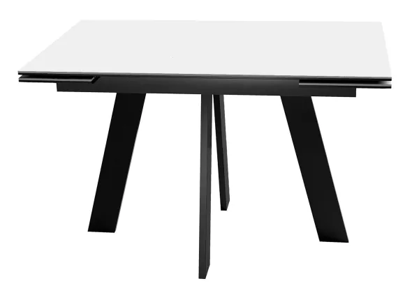 Стол DikLine DKM120 Керамика Mono white (белый матовый)/подстолье черное