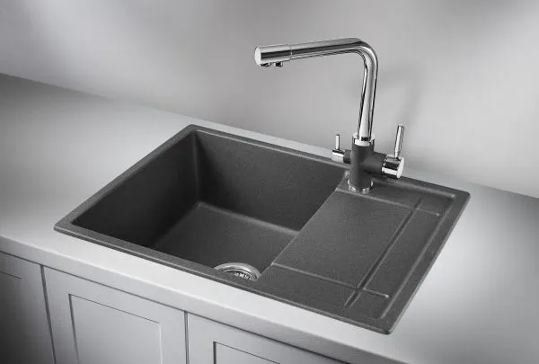 6501, ГРАФИТ (ЧЁРНО-СЕРЫЙ), кухонная мойка, кварц