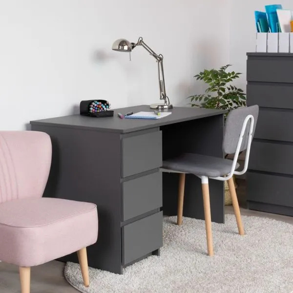 2.03.06.090.4 КАСТОР стол письменный 3 ящика 116х65 RU серый 2.03.06.090.4 КАСТОР стол письменный 3 ящика 116х65 RU серый