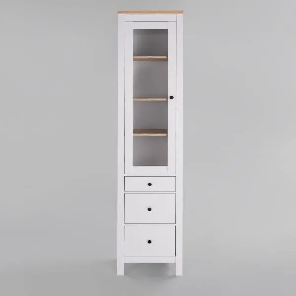 2.08.07.120.14 САГА шкаф с витриной 50 белый/ясень RU 2.08.07.120.14 САГА шкаф с витриной 50 белый/ясень RU