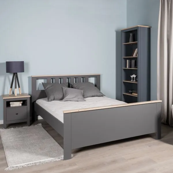 2.08.04.070.15 САГА кровать двойная 160х200 серая/ясень 2.08.04.070.15 САГА кровать двойная 160х200 серая/ясень