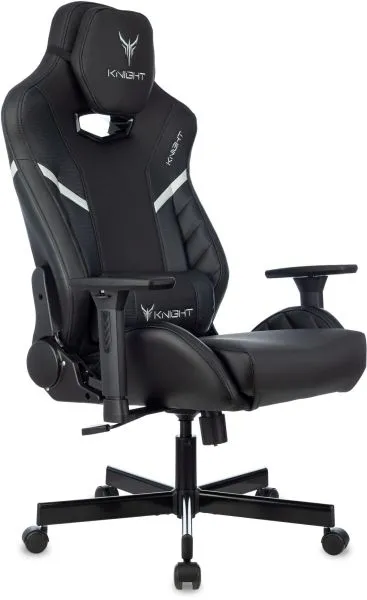 Кресло игровое Knight Thunder 5X черный экокожа крестов. металл