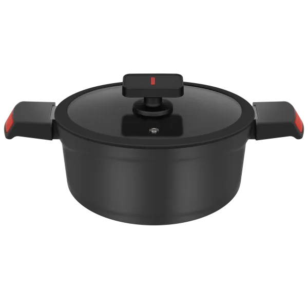 Кастрюля  с крышкой MAUNFELD AURORA MF24ARR1CS из литого алюминия, 24*12см Черный