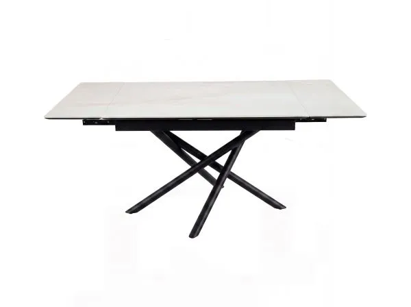 Стол DikLine BKX110 Керамика белый Icelandic white jade (Ostra Bianco Light)/подстолье черное/опоры черные (2уп.)