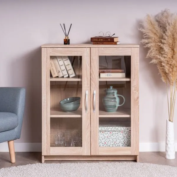 2.02.03.360.3 СИРИУС тумба 2 двери со стеклом 78х95 сонома RU 2.02.03.360.3 СИРИУС тумба 2 двери со стеклом 78х95 сонома RU