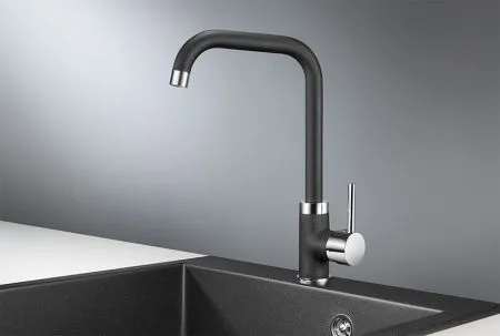 0041, ЧЁРНЫЙ, СМЕСИТЕЛЬ КУХОННЫЙ