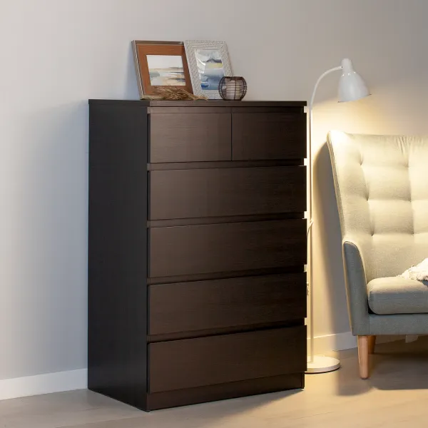 Комод МАЛЬТА высокий с шестью выдвижными ящиками, цвет Дуб Венге Комод МАЛЬТА высокий с шестью выдвижными ящиками, цвет Дуб Венге
