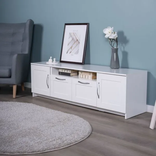 2.02.03.330.1 СИРИУС тумба 2 двери и 2 ящика 156х47 белая RU