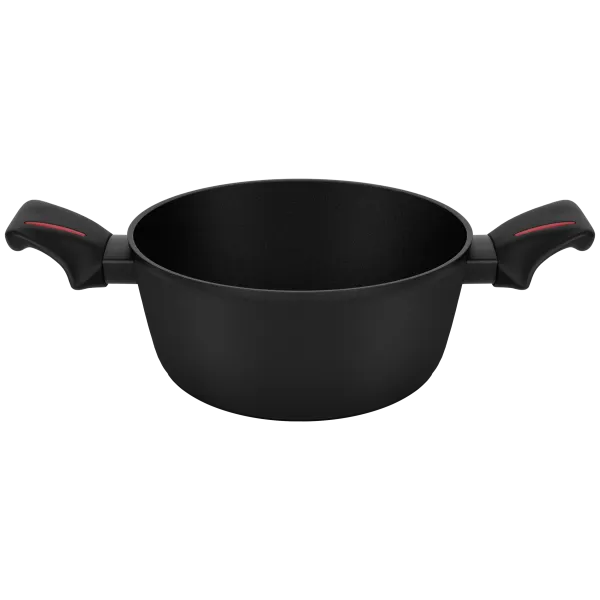 Кастрюля FILIGRANA CARITA FG24CRT01CS из кованого алюминия со стеклянной крышкой, 24 см Черный