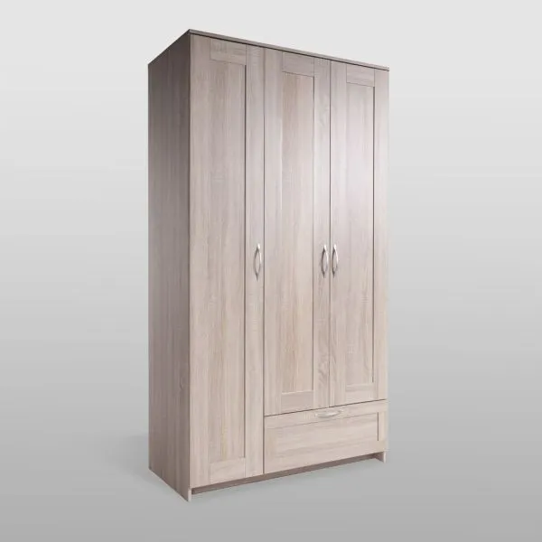 2.02.01.480.3 СИРИУС шкаф 3 двери и 1 ящик 117х59х220 сонома RU