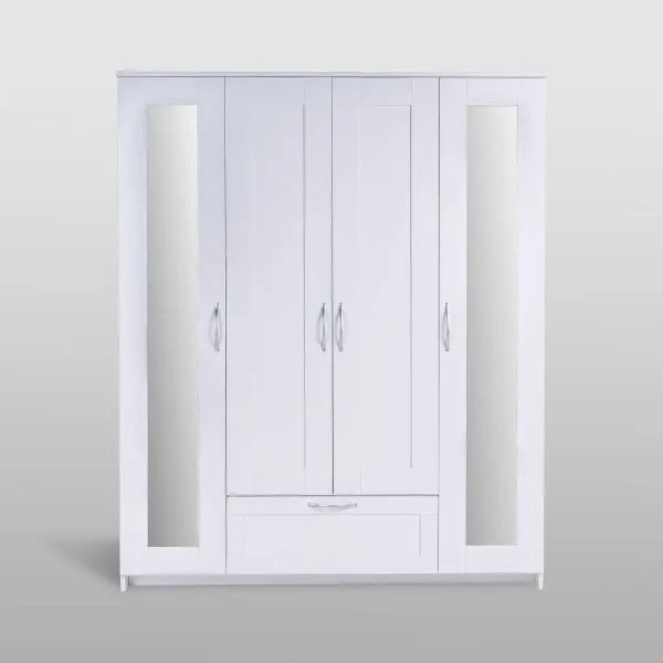 2.02.01.042.1 СИРИУС шкаф комбинированный "4 двери и 1 ящик белый RU (с 2 зеркалами)"