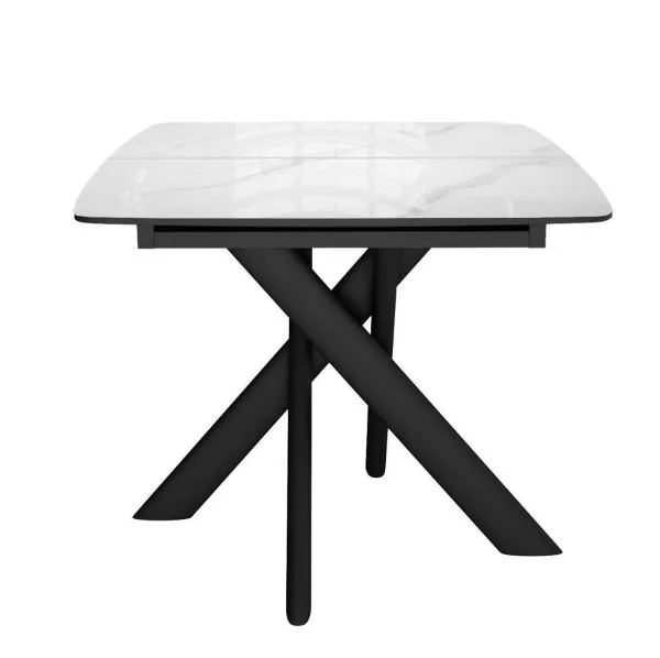 Стол DikLine DKB110, Керамика Carrara Gloss (мрамор глянец белый)/подстолье черное/опоры черные