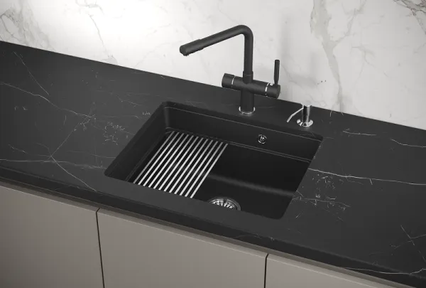 KS-5501U, ЧЁРНЫЙ, кухонная мойка, кварц KS-5501U, ЧЁРНЫЙ, кухонная мойка, кварц