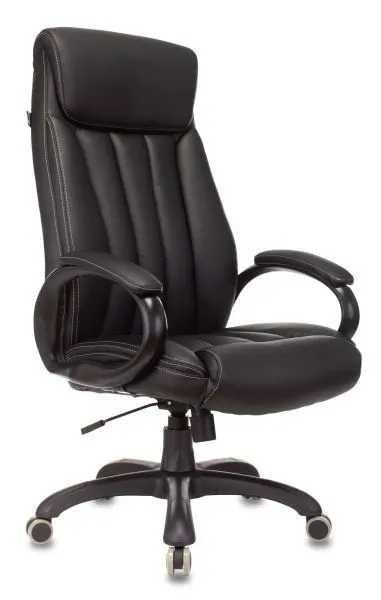 Кресло руководителя Бюрократ T-9922N черный экокожа крестов. пластик