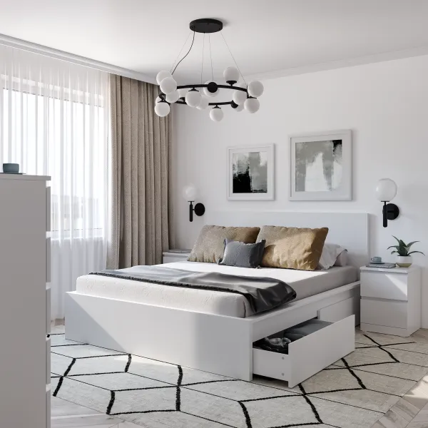 S00968 Варма Сэнг 160 кровать, 176х208х100/38, белый