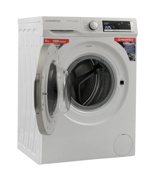 Стиральная машина с инвертором и паром MAUNFELD MFWM128300 ST INVERTER SLIM Белый