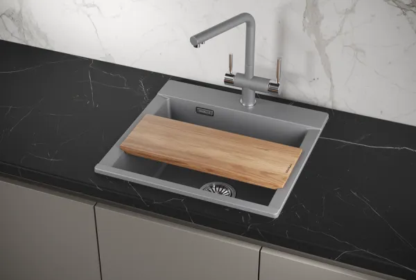 ES-5201, АЛЮМИНИУМ, кухонная мойка, кварц, ESTETICA ES-5201, АЛЮМИНИУМ, кухонная мойка, кварц, ESTETICA