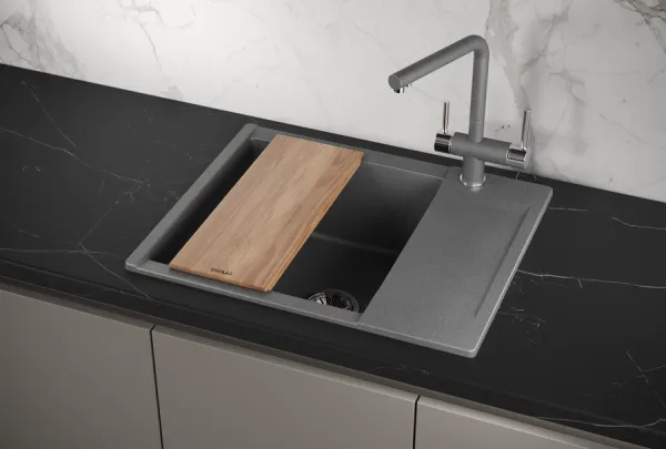 ES-6202, ГРАФИТ, кухонная мойка, кварц, ESTETICA ES-6202, ГРАФИТ, кухонная мойка, кварц, ESTETICA