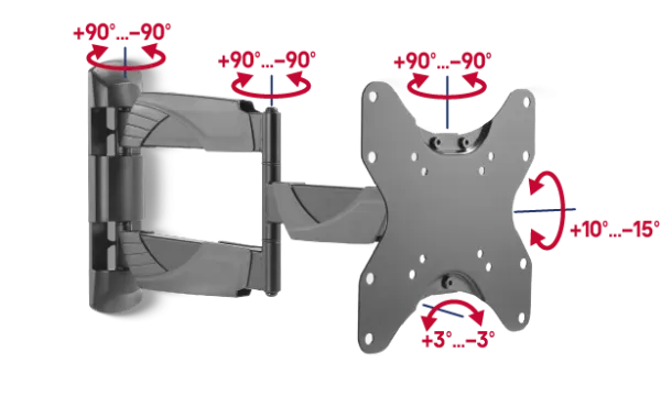 Кронштейн для ТВ наклонно-поворотный MAUNFELD MTM-2342FM, 23"-42" Черный Кронштейн для ТВ наклонно-поворотный MAUNFELD MTM-2342FM, 23"-42" Черный