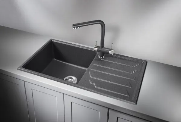 8601, ГРАФИТ (ЧЁРНО-СЕРЫЙ), кухонная мойка, кварц