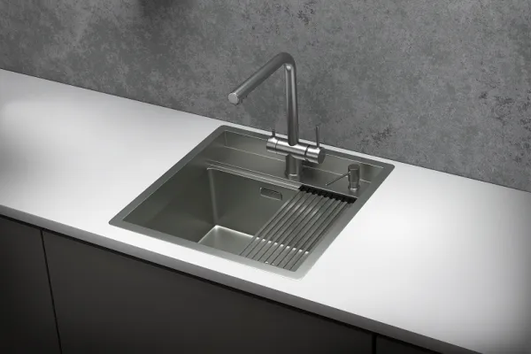 KS-5051, СТАЛЬ МАТОВАЯ , стальная кухонная мойка KITCHEN SPACE