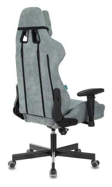 Кресло игровое Zombie VIKING KNIGHT Fabric серо-голубой Light-28 с подголов. крестов. металл Кресло игровое Zombie VIKING KNIGHT Fabric серо-голубой Light-28 с подголов. крестов. металл