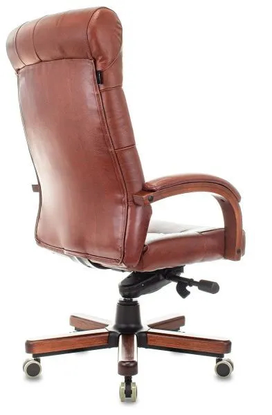 Кресло руководителя Бюрократ T-9928WALNUT светло-коричневый Leather Eichel кожа крестов. металл/дерево