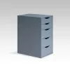 S01026 Ингар 5 комод 36x71x53, серо-бирюзовый