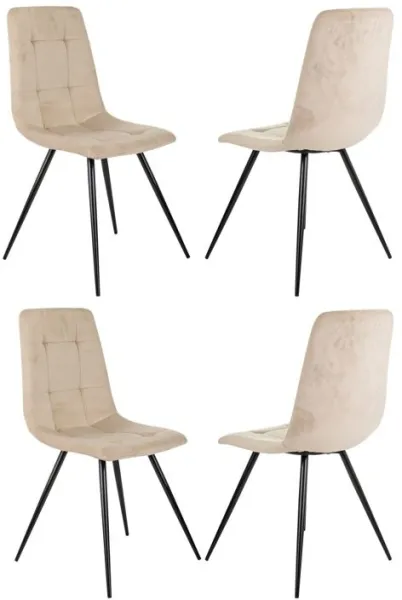 Стул для дома Бюрократ CH-K1_4 комплект 4шт бежевый Holland 06 металл черный на ножках (CH-K1_1/HL07_4)